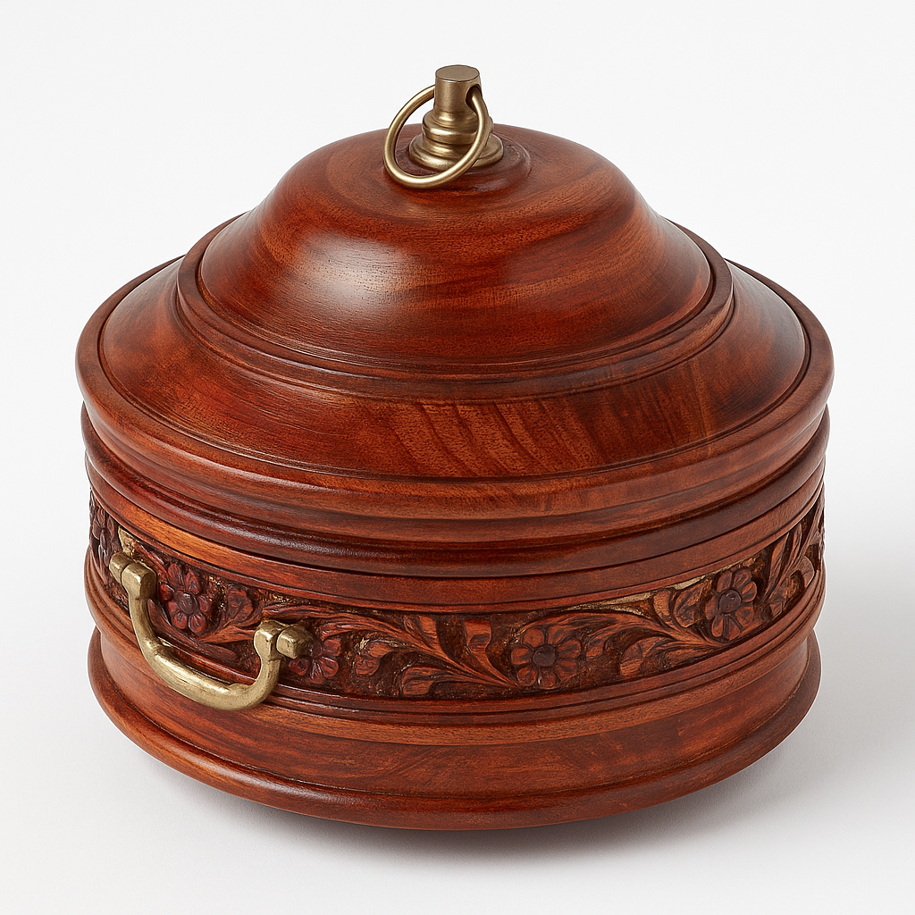 Wooden Chapati Box | Hotpot Roti Box | Casserol for Kitchen