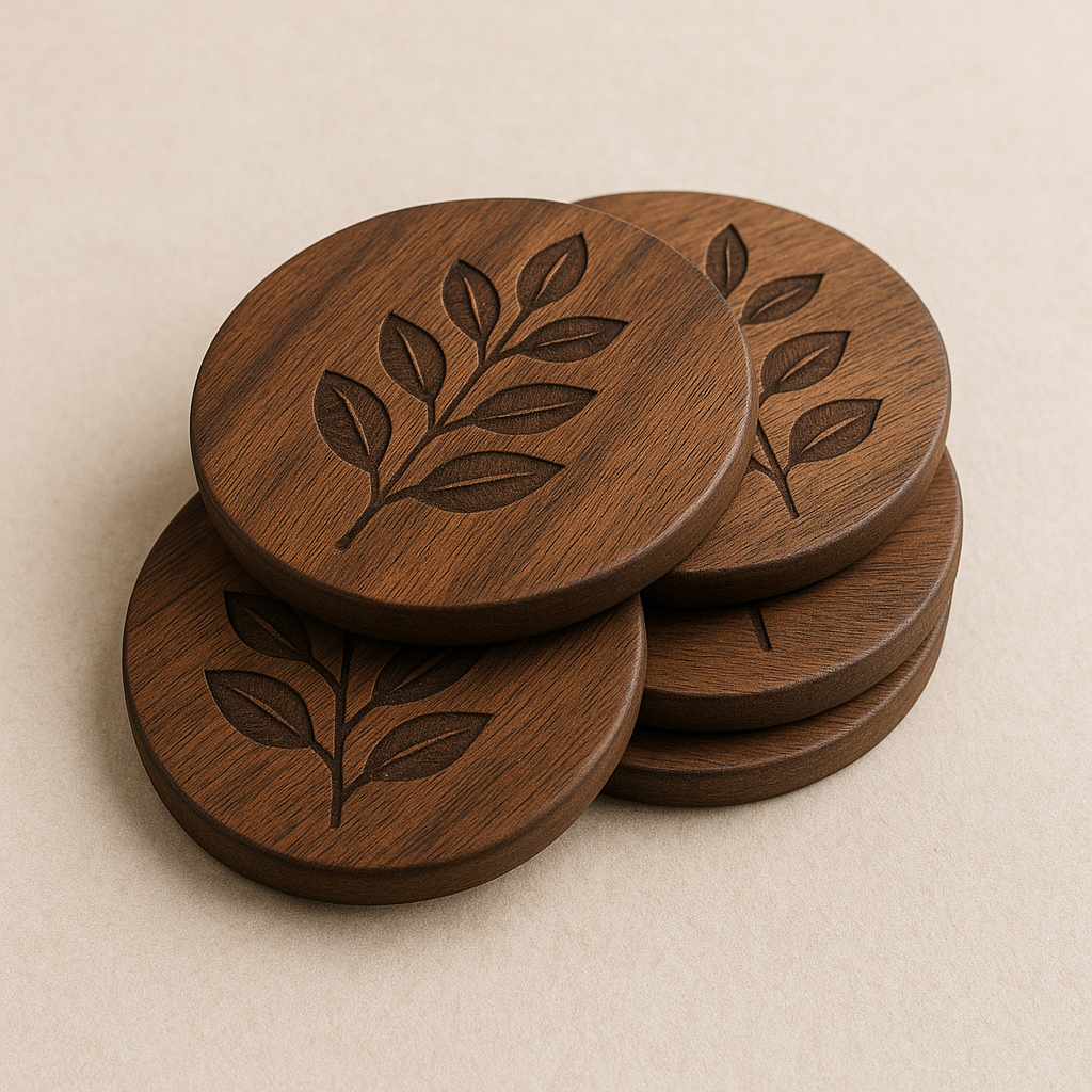 Floral Wooden Coasters Set of 4