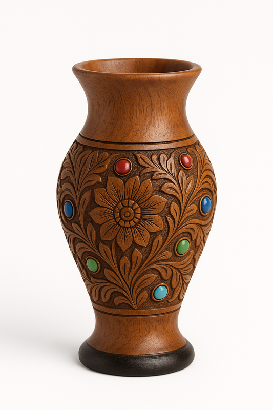 Handcrafted Wooden Flower Vase | Flower Pot