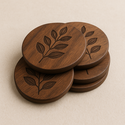 Floral Wooden Coasters Set of 4