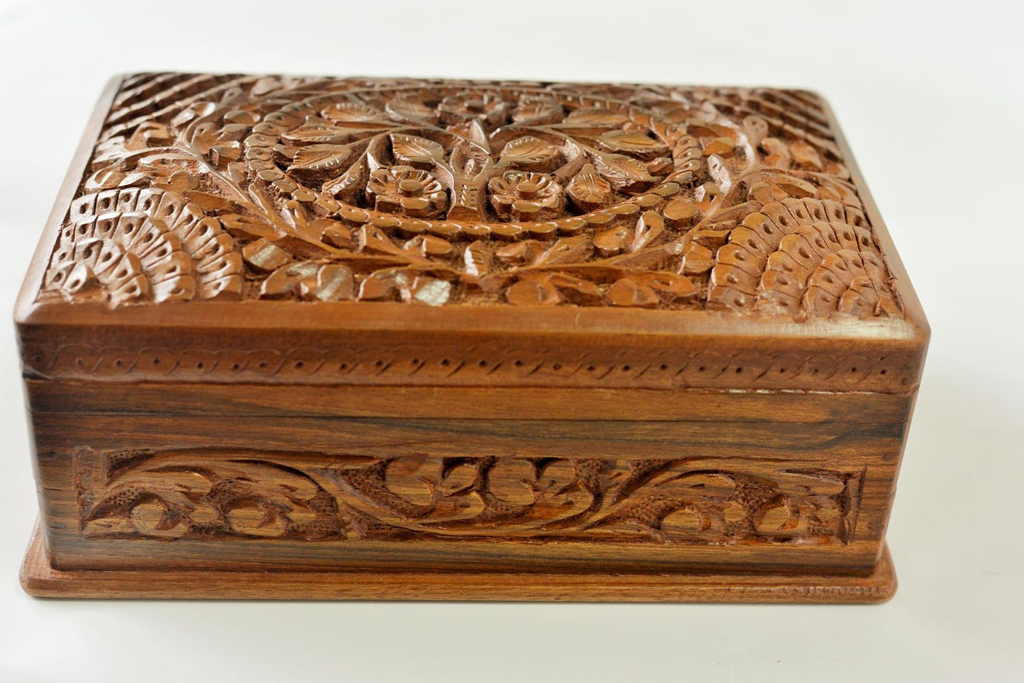 Floral Carved Handmade Wooden Box