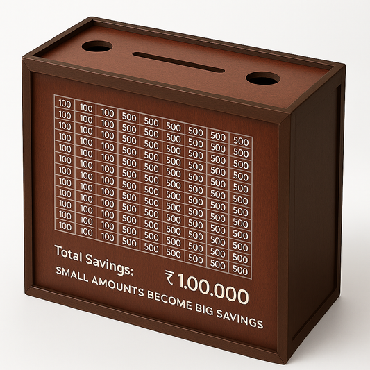 Kashmiri Walnut Wood Hand‑Carved Money Bank