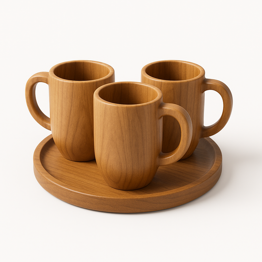Wooden Coffee Mug | Tea Cup (Set of 3)