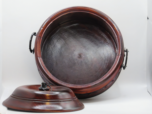 Handcrafted Wooden Chapati Storage Container with Lid