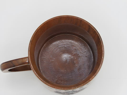 Handcrafted Wooden Coffee Mug with Chinar Leaf