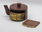 Handcrafted Wooden Cup-Shaped Paperweight with Brass Drawers