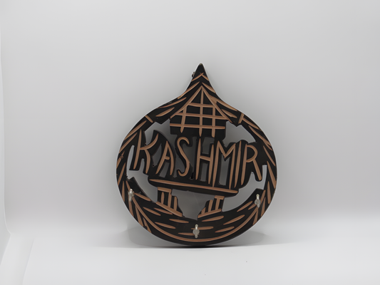 Customised Wooden Key Hanger, Small Drop Shape Kashmir Design