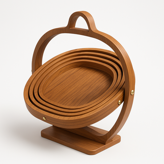 Wooden Foldable Apple Shaped Fruit Basket