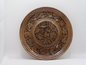 Handcrafted Kashmiri Walnut Wood Decorative Plate with Leaf Carving