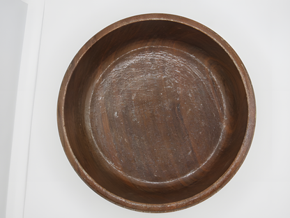 Handcrafted Kashmiri Walnut Wood Bowl with Leaf Carving