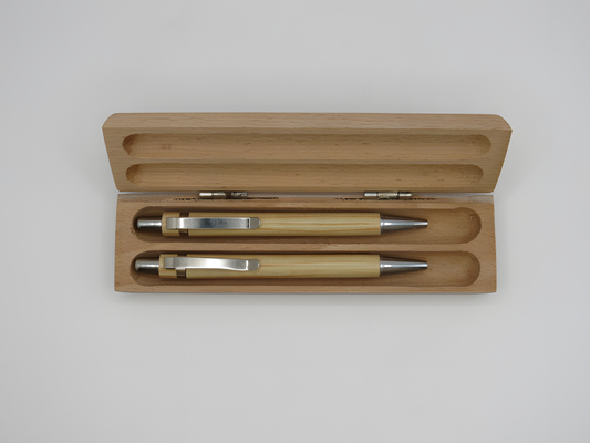 Souvenir Wooden Pen Set with “Welcome Kashmir” Engraved Case (2 Pens, Gift Box)