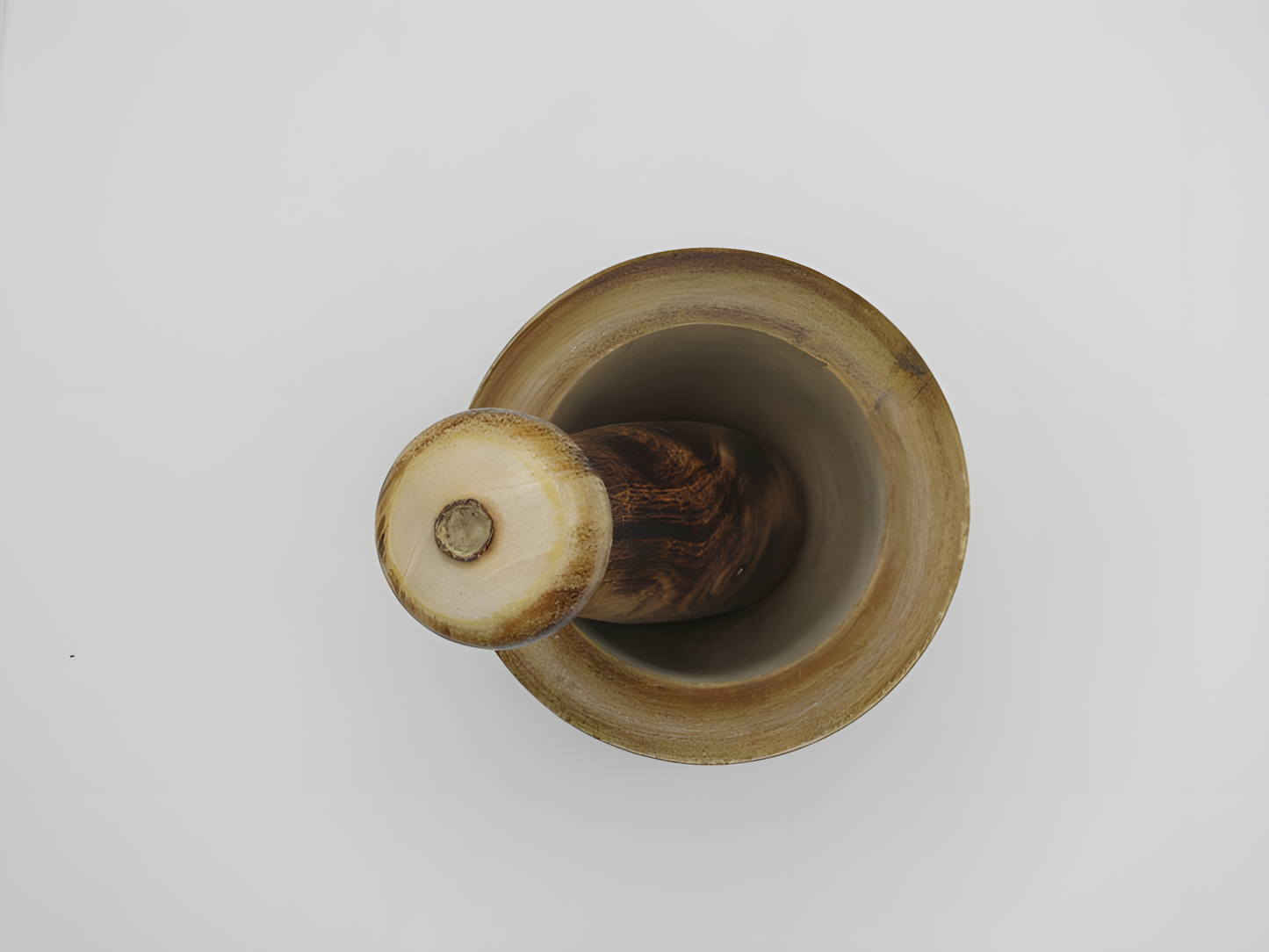 Handcrafted Kashmiri Walnut Wood Mortar & Pestle – Chinar Motif Crusher