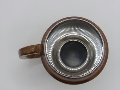 Gift of Kashmir Wooden Mug with Steel Liner – Houseboat Engraving