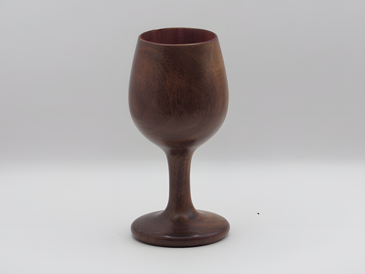 Handcrafted Kashmiri Walnut Wood Wine Goblet – Classic Wooden Stemware