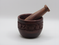 Hand-Carved Kashmiri Walnut Wood Mortar & Pestle – Floral Carved Spice Crusher