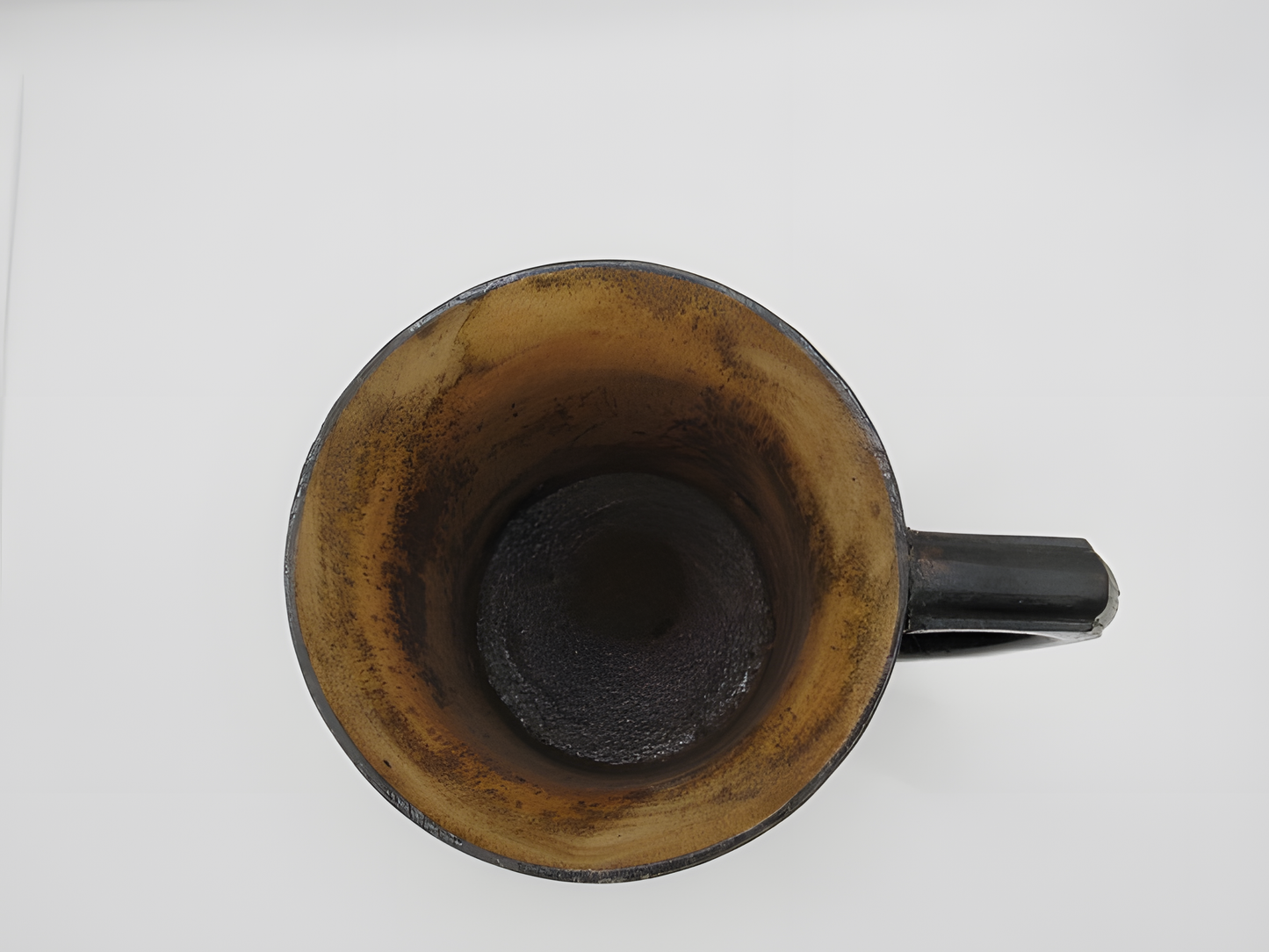 Handcrafted Kashmiri Wooden Mug – Black & Gold with Rope Accent